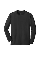 Port & Company® Youth Long Sleeve Core Cotton Tee - Jet Black